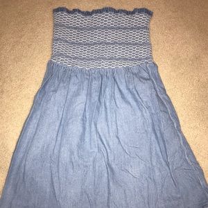 NEVER WORN Strapless Denim Dress